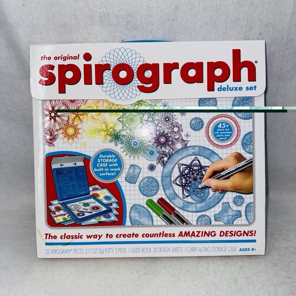 EUC The Original Spirograph Deluxe Set 38 Pcs, Kids Arts Toy Draw Carrying Case